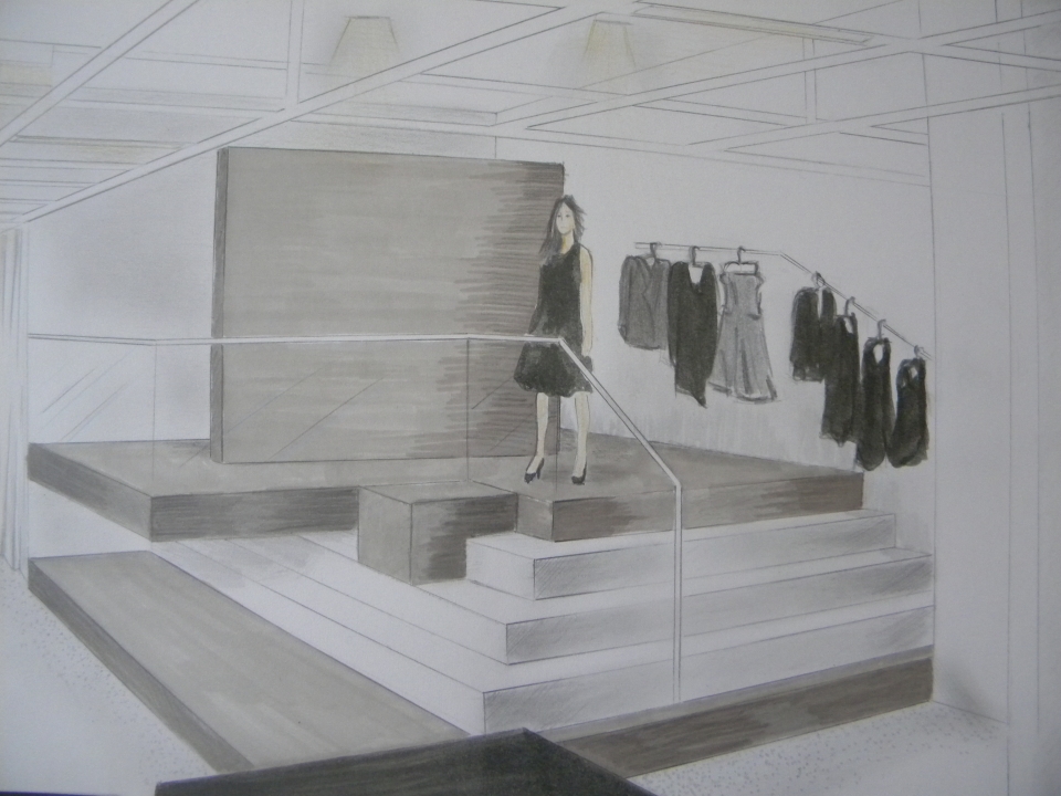 Architecture d'intérieur d'une boutique de prêt à porter
